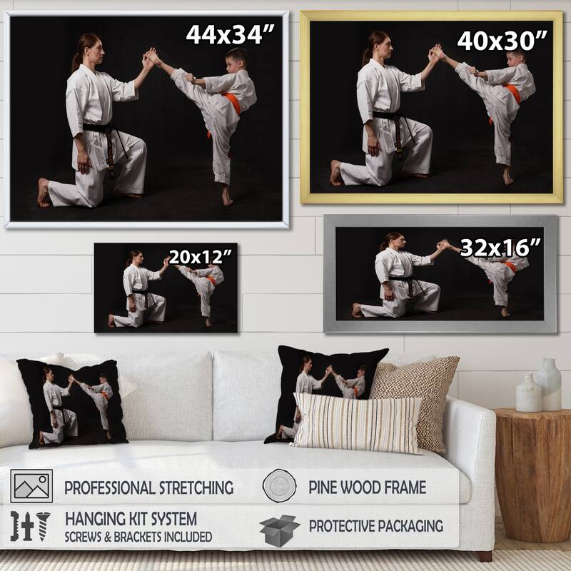 Designart "Karate Kick Training" Martial Arts Wall Art Bed Bath